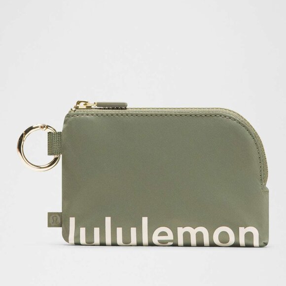 NWT Lululemon Clippable Card Pouch, Bay Leaf/Light Ivory/Gold - Picture 1 of 7